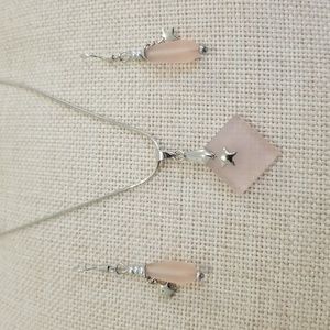 Sea glass star necklace and earring set